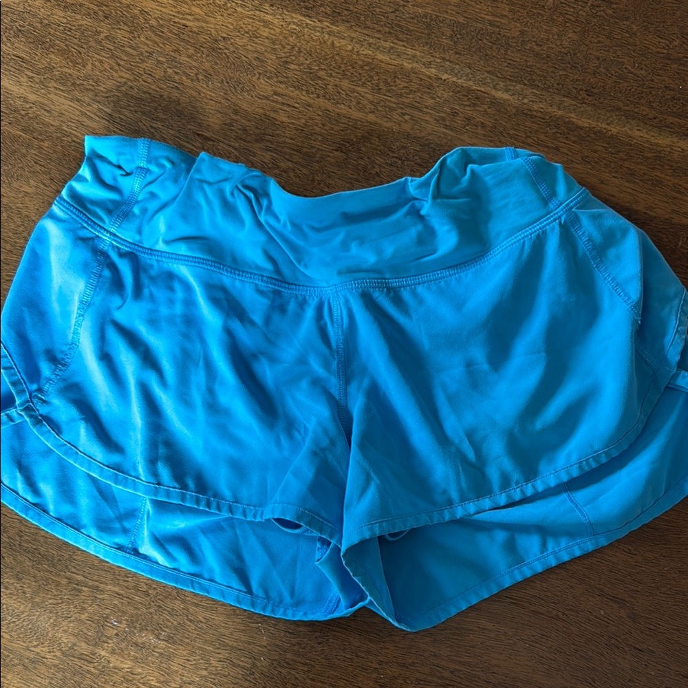 Lululemon Athletica Blue Athletic Shorts with Curved Hem